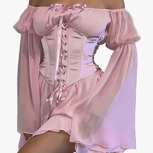 Bustier corset pink dress